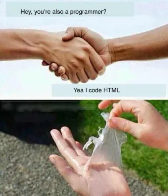 Meme about people that code HTML