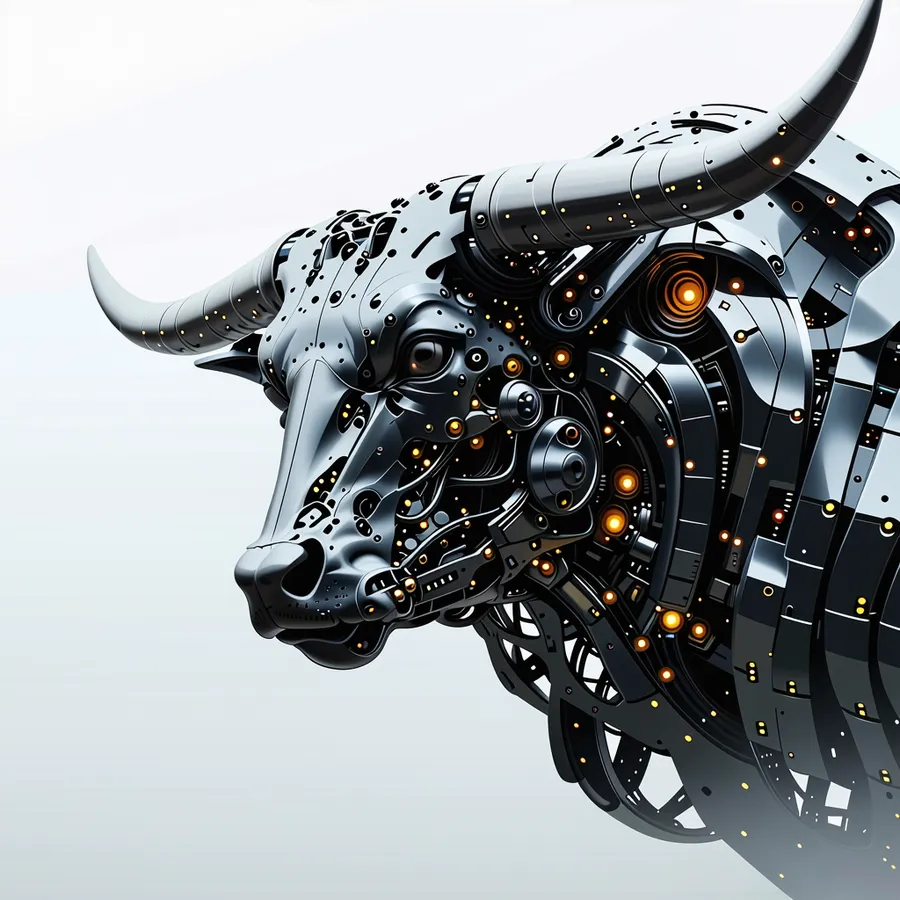 Stable Diffusion Large Turbo 3.5: dark shot, ethereal semi-ghost taurus, biomechanical details, hyperdetailed, metal.